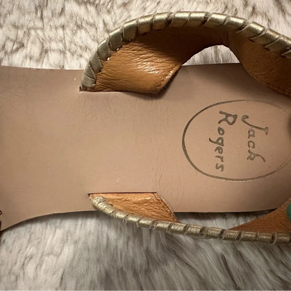 Jack Rogers cream and gold sandals - Picture 4 of 5